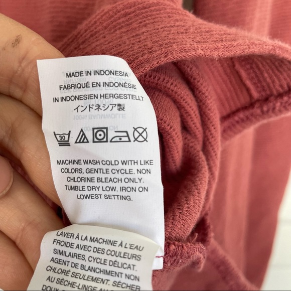 Madewell • Sweater Ribbed Salmon Mauve Round Neckline Bell Balloon Sleeve Small - Picture 11 of 11